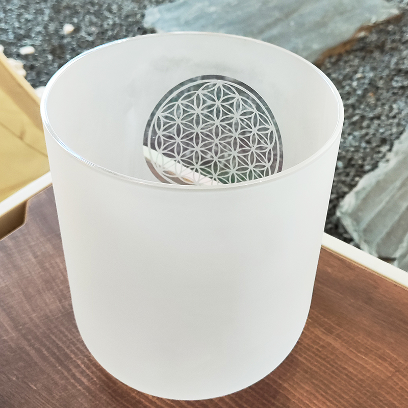 Flower of Life Frosted Texture Crystal Singing Bowl