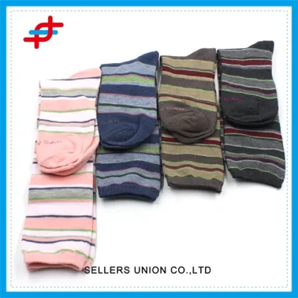 Fashion Cotton Striped Knee Ladies Leg Warmer Socks Boot Socks