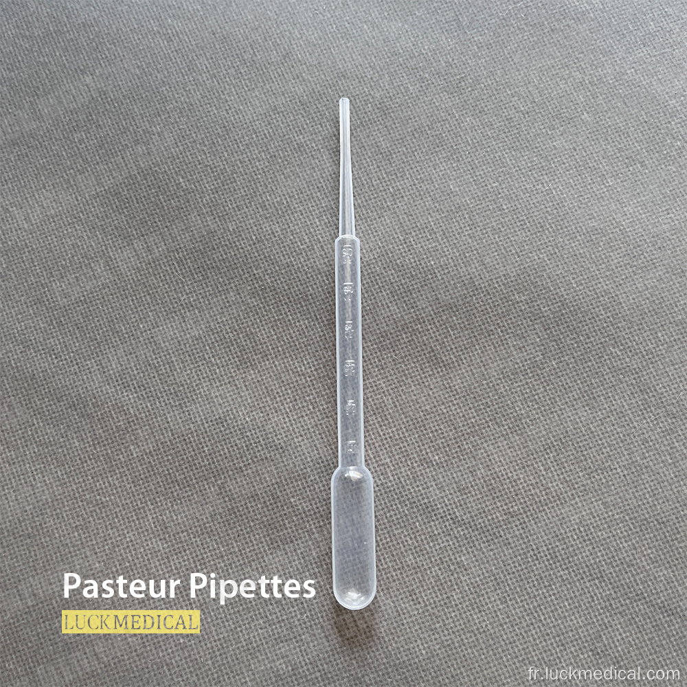 Pipette pasteur de promenade en plastique de transfert de laboratoire