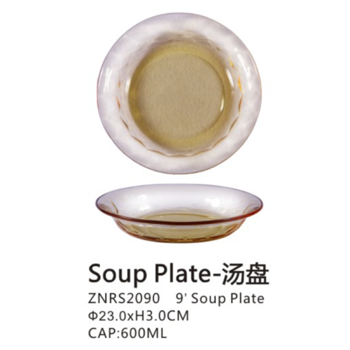 Tableware 9' Glass Round Soup Charger Plates