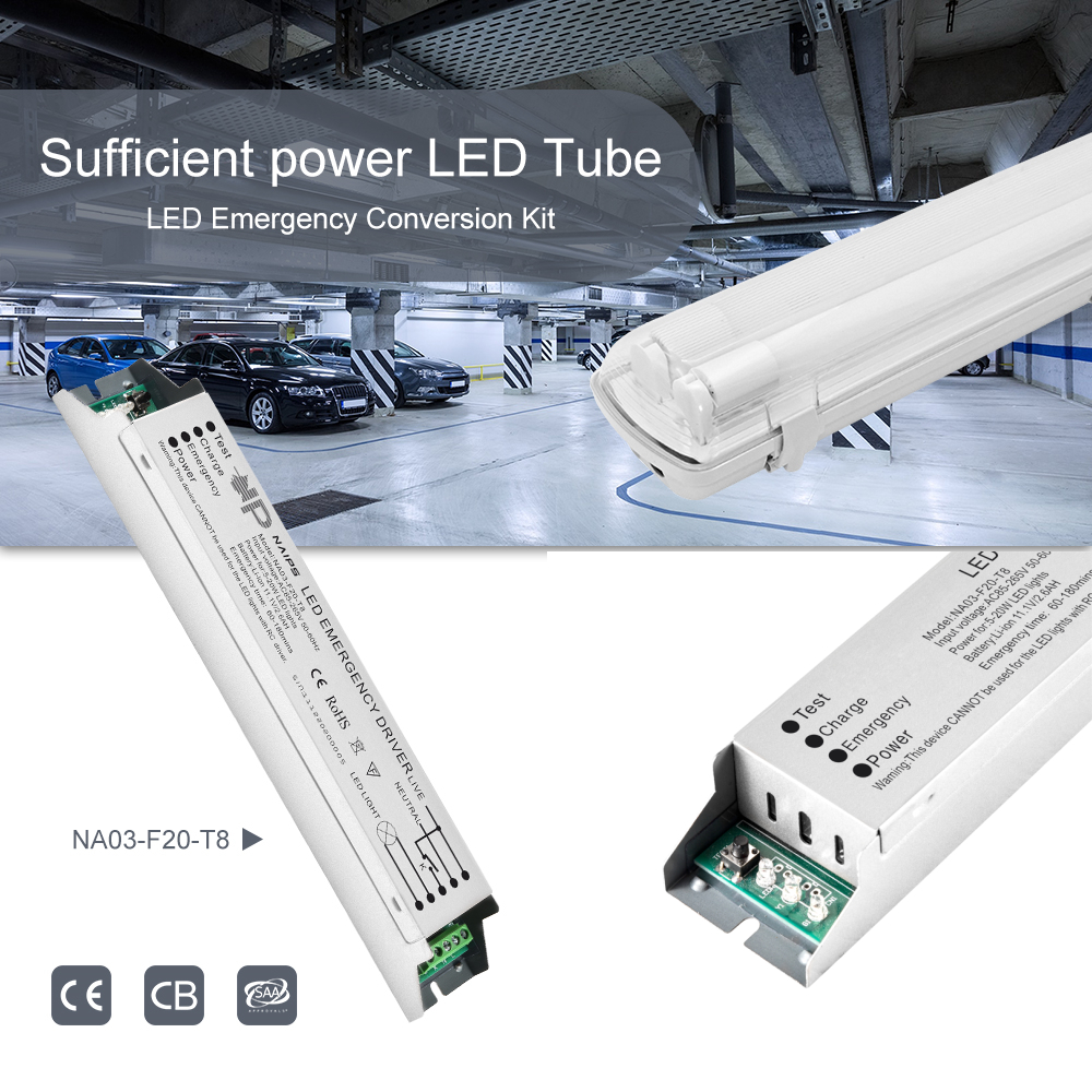 T8 LED Tube Kierowca awaryjny 3-18 W Pełna moc