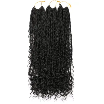 Synthetic Curly Box Braids Bohemian Curly Crochet braided hair African Low Temperature Fiber Braiding Fiber Hair Bundles
