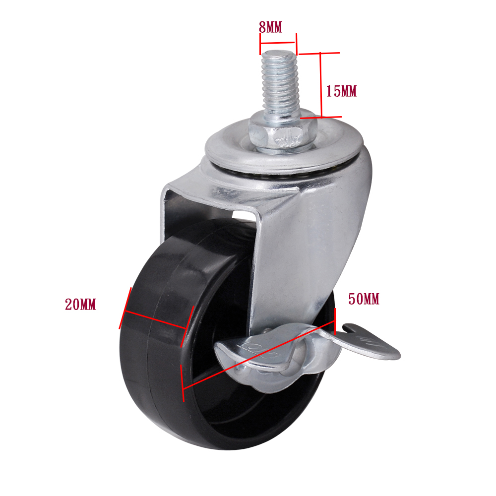 2 Inch Rubber Thread Stem Caster