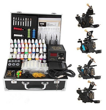 Professional 4 Cast Iron Tattoo Gun Kit