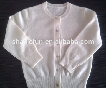 luxury super soft 12gg flat knitted round neck baby cashmere cardigan