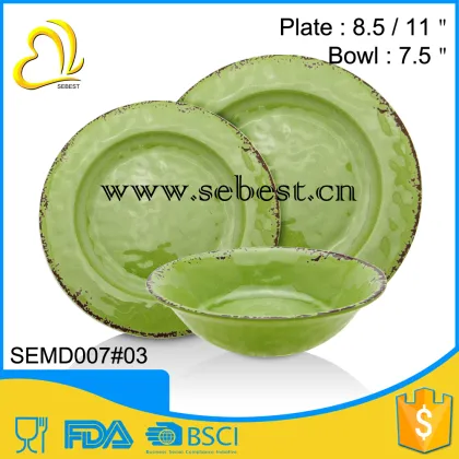 cheap restaurant 3 pc roundmelamine western dinnerware sets