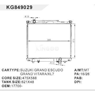 auto radiator car:SUZUKI GRAND ESCUDO GRAND VITARA/XL7 OEM:17700-