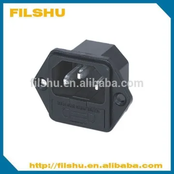 AC power socket with fuse socket with fixed copper whole foot 15A / 250V