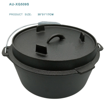 Cast Iron Nonstick Cookout Pan Dutch Pot Cookware Set