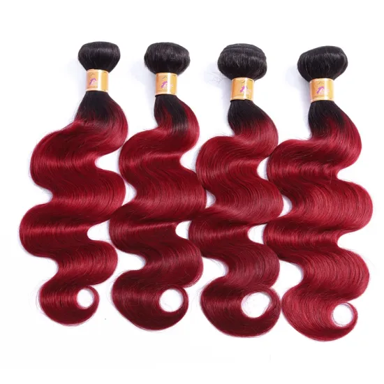 YS grade 10A 1b/burg ombre color hair mink brazilian raw virgin  100% human hair bundles