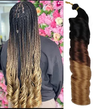 Wholesale French Curl Ombre Synthetic Hair Extensions: Spiral and Braiding Styles