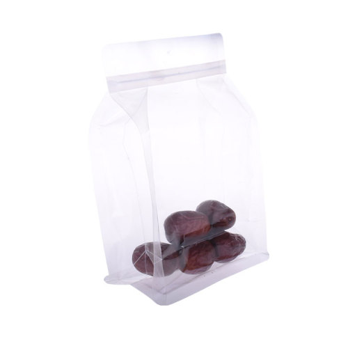 compostable clear flat bottom food packaging pouches