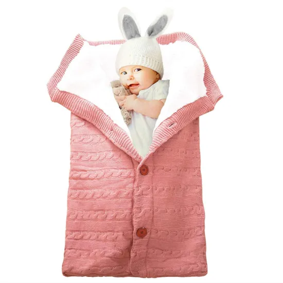 Swaddle Blankets keep warm solid knitted fashion winter baby sleeping bag in Amazon