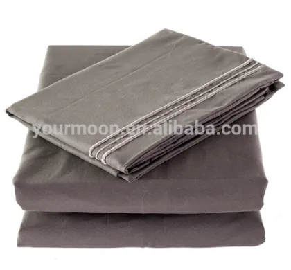 Wholesale 100% finest cotton embroidered full bed sheet set/sheets