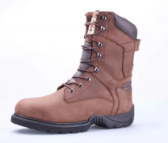 Crazy horse steel toecap rubber outsole boot