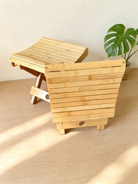 Foldable 100% bamboo folding stool