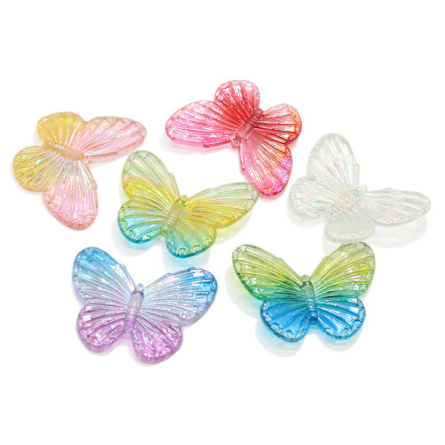 Hottest Bicolor Artificial Butterfly Acrylic Craft DIY Necklace Pendant Jewelry Accessory Key Chain Diy Art Decoration