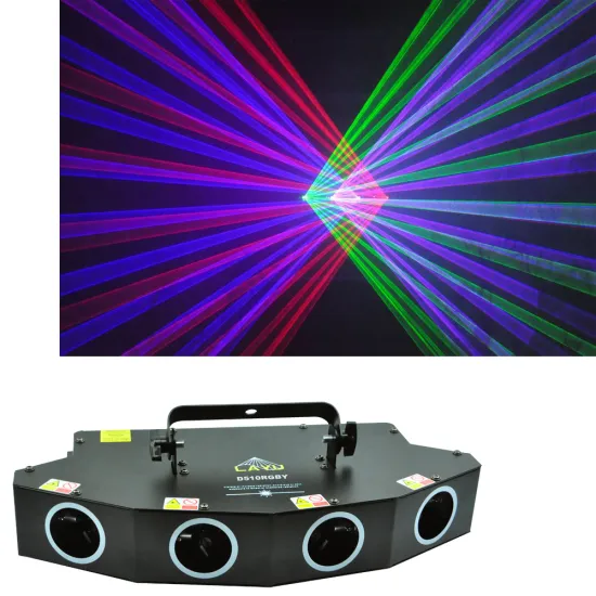 4-Color 4-Head Voice-Controlled Music Rhythm Flash LED Laser Projector for DJ Stage Lighting