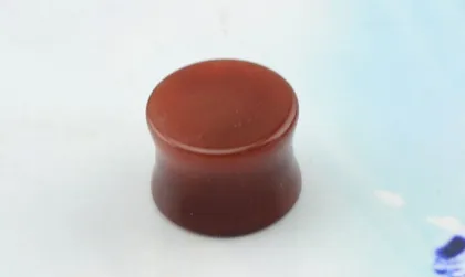 Organic Peach Jade Stone Ear Plugs Gauges - Saddle Fit Ear Gauges Plugs