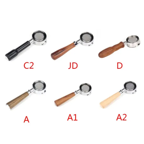 58mm Coffee Machine Filter Holder E61 Bottomless Portafilter with Wooden Handle 95AA