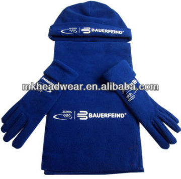 2013 fashion polar fleece hat, scarves and gloves