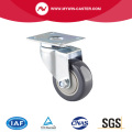 2.5 &quot;Salutan Zink Tidak ada acuan plat atas brek pada teras PU / PP dengan tread flat flat single bearing caster wheels caster