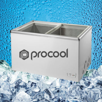 glass sliding door chest freezer