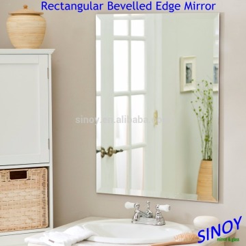 Double Coated Beveled Edge Frameless Mirror Glass for home and commercial decoration applications