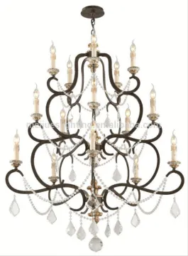 China supply chrome antique design flemish for ceiling fan crystal chandelier light