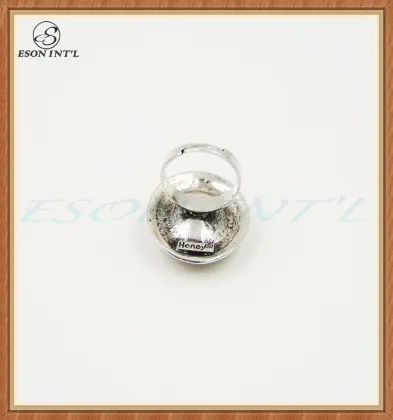 Popular Jewelry Elegance Silver Alloy Women Black Stone Ring