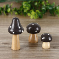 3 pcs/Set Wood Mushrooms Miniature Fairy Garden Home Decoration Craft Micro Landscape Decor DIY Gift Moving Forest