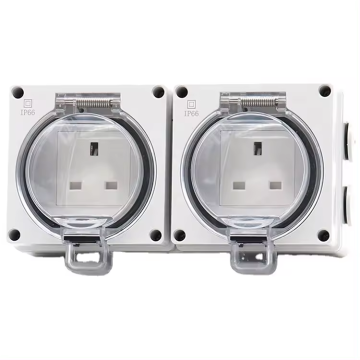 iGERCN Waterproof Wall Socket: IP66 Rated, 2 Gang British Type Design for Outdoor Use