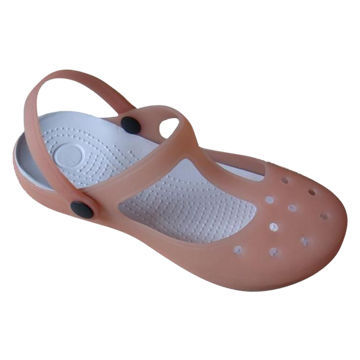 TPU Plastic Women's Garden Shoe, Football Plastic Sticker on Footbed