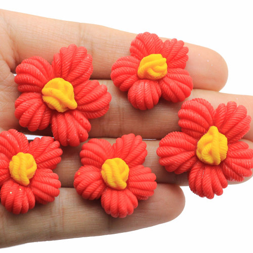 100pcs 20 / 27mm Rote Rose Blumen Flatbacks Harz Sonnenblume Cabochons Verschönerung Für Scrapbooking Karte Haarschleife Zentren Handwerk