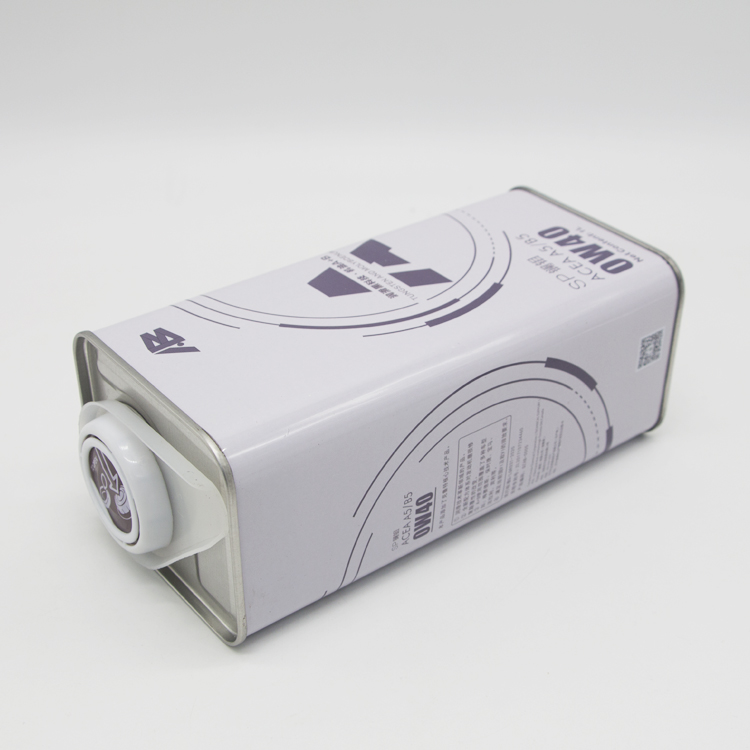 F-style 4L square tinplate can