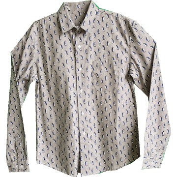 Hombres Camisa de manga de algodón de algodón casual