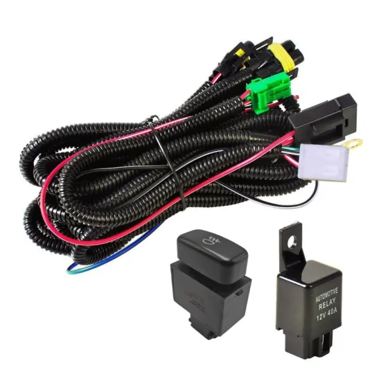 12V 20A Light Bar Push Button Switch with Wiring Harness for Mitsubishi Outlander, Pajero, Lancer Fog Light