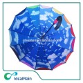 ダブルレイヤーブルースカイレインボーカラーの傘