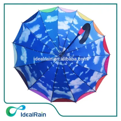 double layer blue sky rainbow color umbrella