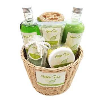 Groothandel OEM Private Label Green Tea Bath Gift Set 6pcs