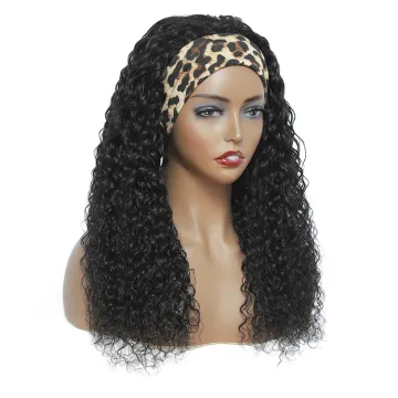 Headband Wigs for Black Women, Brazilian Virgin Hair Water Wave Headband Wigs Human Hair, Brazilian Virgin Human Hair Wigs