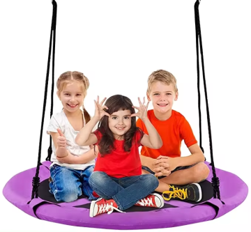 Outdoor Tree Swing with 700 Lb Weight Capacity - Flying Saucer Round Net Swing