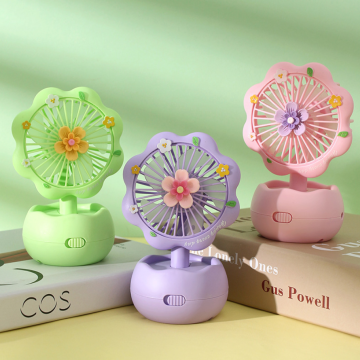 Floral Mini Desktop Rechargeable Fan