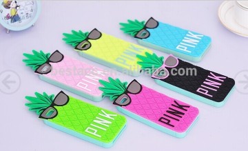 Cute 3D pineapple Silicone cell Phone Case for samsung galaxy note3 /N9005