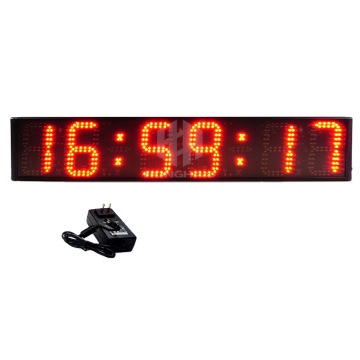 6-Digit 6-Inch Red LED Digital Clock Stopwatch with Countdown/Countup and Alarm