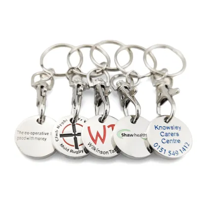 2024 Custom Logo Metal Token Coin Keyholder and Trolley Coin Key Ring
