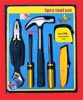 new item top quality 7PCS hand tool kit packed in ponch