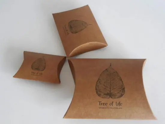 Custom Brown Kraft Pillow Gift Candy Paper Box