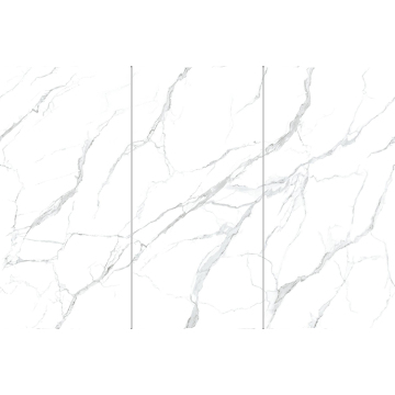 White Flooring Bookmatch Porcelain Tile 1600x3200mm, 12mm Polished Glazed Luxury Home Decoration