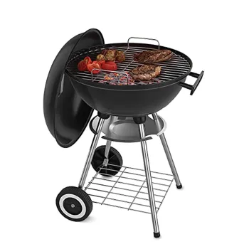 18 Inch Apple Shape Charcoal Grill BBQ Grill for Home Garden Barbecue Trolley Backyard Grills